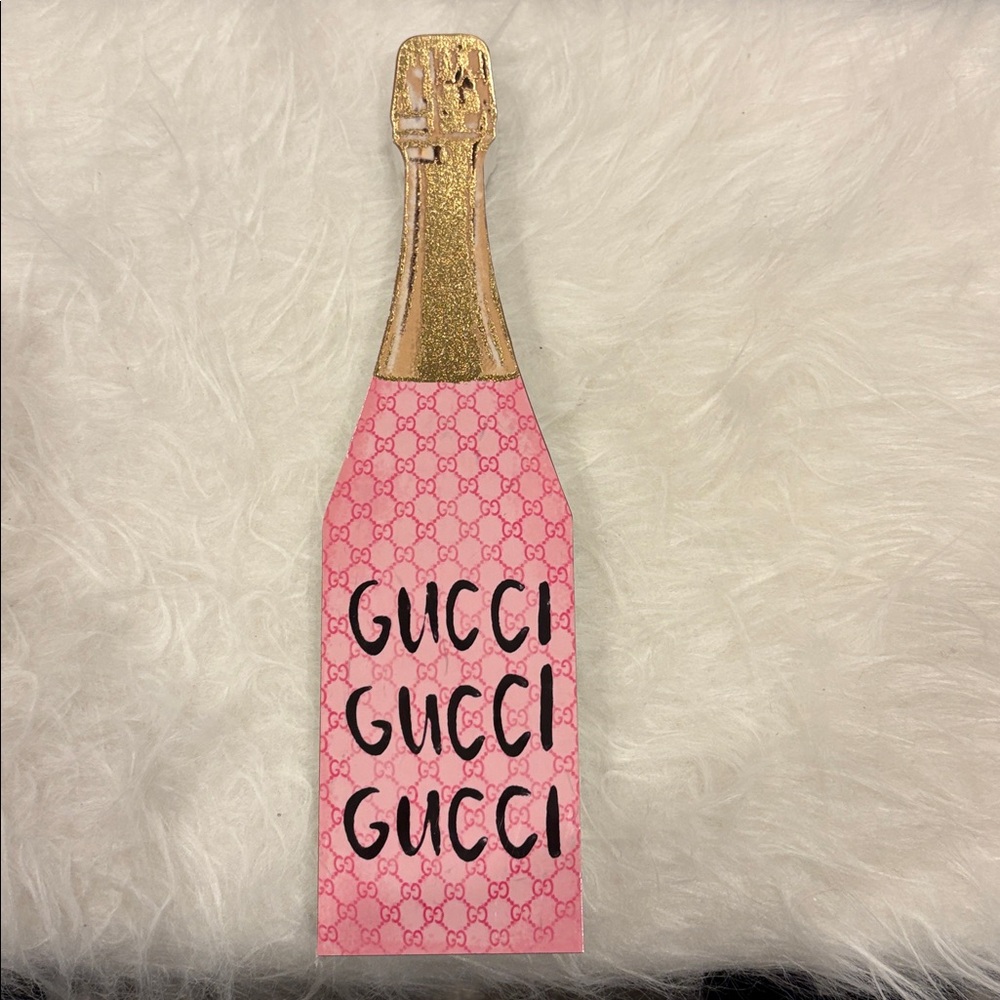 New 🥂 Gucci Luxury Champagne Bottle Home Wood Fashion Decor - Picture 2 of 6